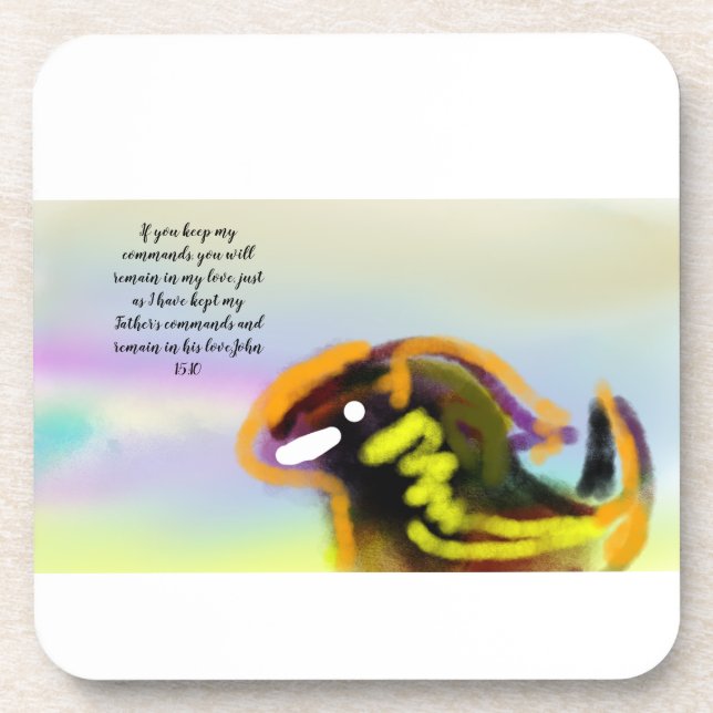 jesus love beverage coaster (Front)