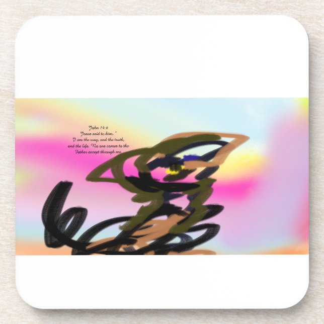 jesus love beverage coaster (Front)