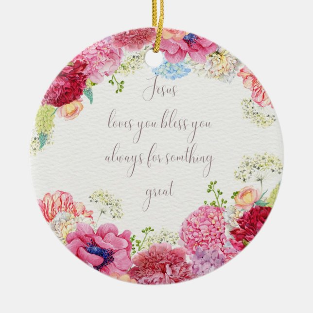 Jesus love  ceramic ornament (Front)