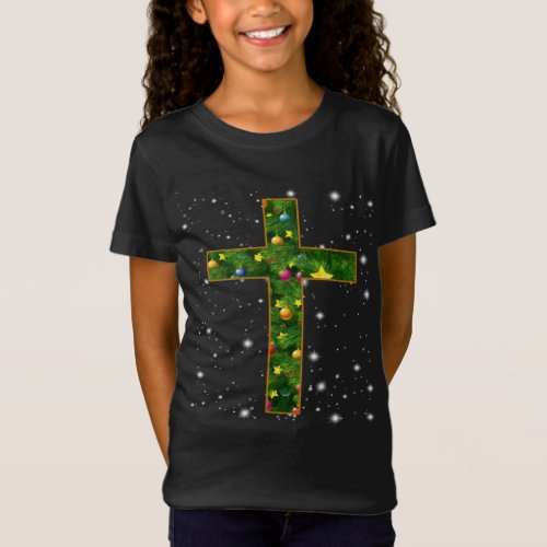 Jesus Love  Cross Jesus Christian Christmas Tree T_Shirt