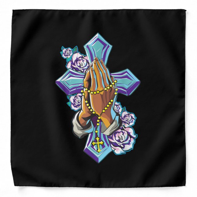 Jesus Love | Cross Praying Hand Jesus Christ Faith Bandana (Front)