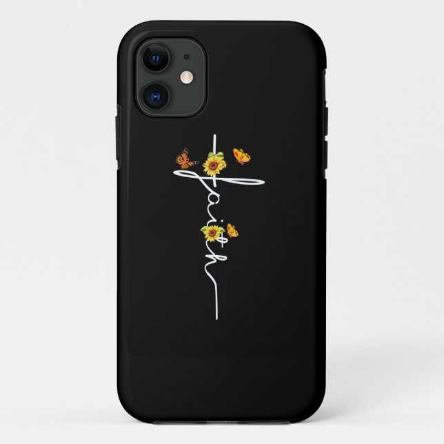 Jesus Love | Faith Christian Cross Sunflowers Case-Mate iPhone Case (Back)