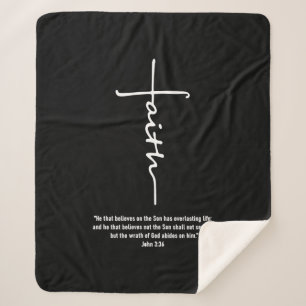 Jesus Love Faith Cross Christian Jesus Faith God Sherpa Blanket