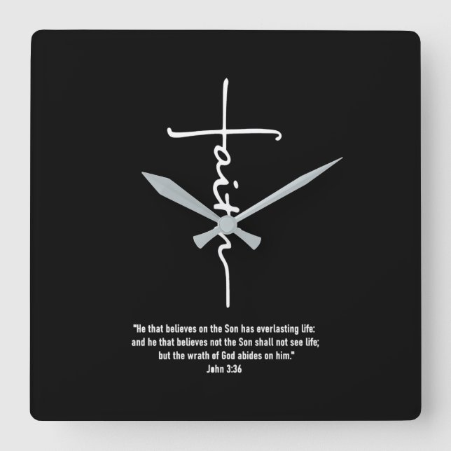 Jesus Love | Faith Cross Christian Jesus Faith God Square Wall Clock (Front)