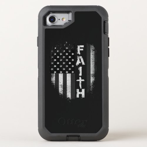 Jesus Love  Faith USA Flag OtterBox Defender iPhone SE87 Case