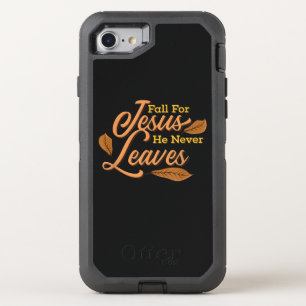 Jesus Love   Fall For Jesus He Never Leaves OtterBox Defender iPhone SE/8/7 Case