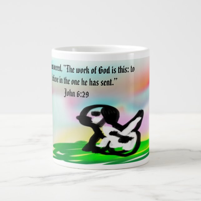 jesus love forever  giant coffee mug (Front)