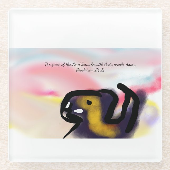 jesus love  glass coaster (Front)
