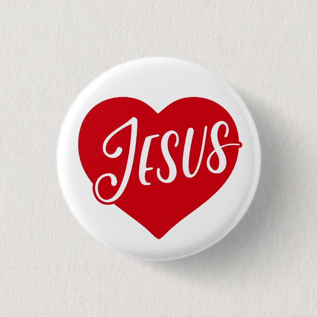 Jesus Love Heart Button (Front)