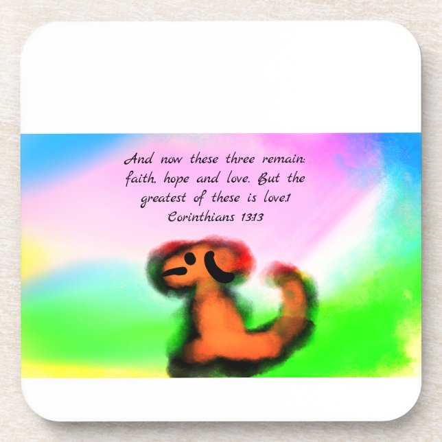 jesus love hope beverage coaster (Front)