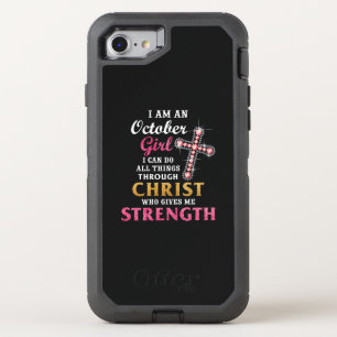 Jesus Love I Am An October Girl Birthday Gifts OtterBox Defender iPhone SE/8/7 Case