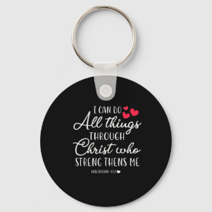 Jesus Love I Can Do All Things Through Christ Keychain