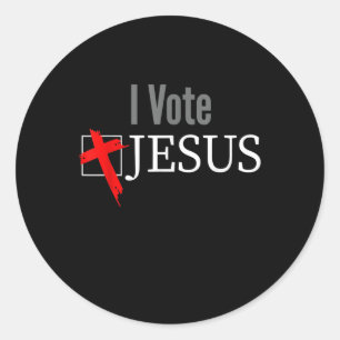 Jesus Love I Vote Jesus Christian Cross Classic Round Sticker
