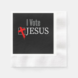 Jesus Love   I Vote Jesus Christian Cross Napkins