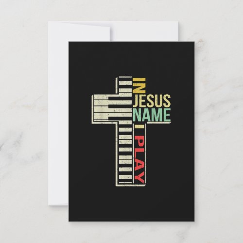Jesus Love  In Jesus Name I Play Piano Christian RSVP Card