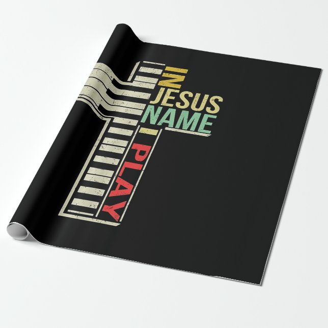 Jesus Love | In Jesus Name I Play Piano Christian Wrapping Paper (Unrolled)