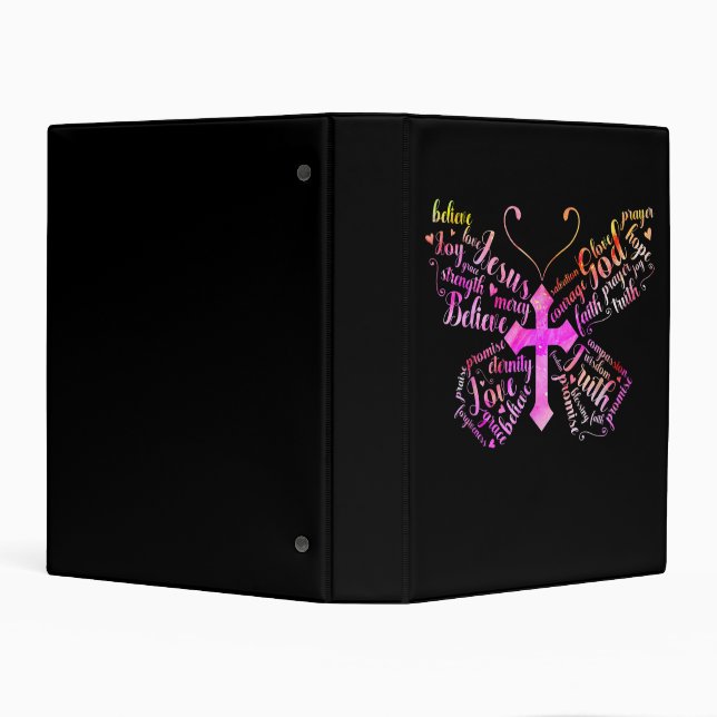 Jesus Love | Jesus Butterfly Christian Cross Faith Mini Binder (Background)