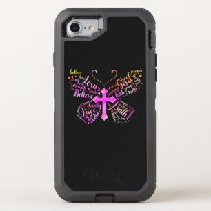 Jesus Love Jesus Butterfly Christian Cross Faith OtterBox Defender iPhone SE/8/7 Case