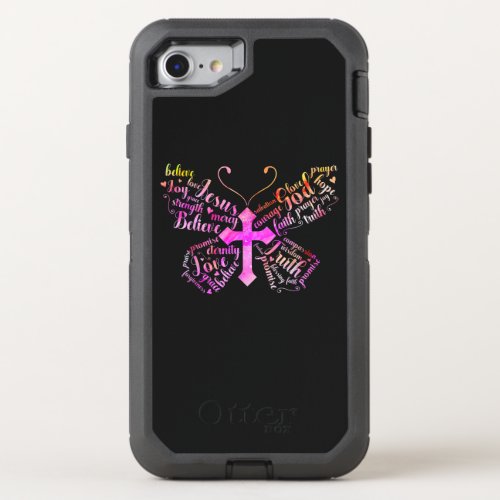 Jesus Love  Jesus Butterfly Christian Cross Faith OtterBox Defender iPhone SE87 Case