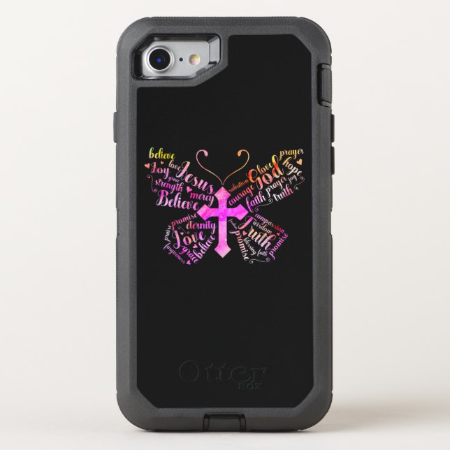 Jesus Love | Jesus Butterfly Christian Cross Faith Otterbox iPhone Case (Back)
