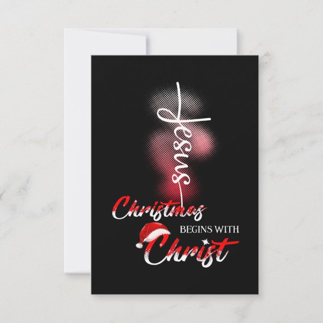 Jesus Love | Jesus Christmas Begins With Christ RSVP Card (Front)