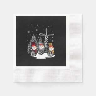 Jesus Love Jesus Faith Hope Love Snowman Napkins