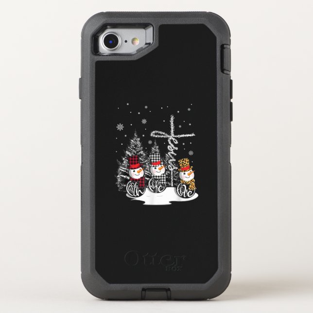 Jesus Love | Jesus Faith Hope Love Snowman Otterbox iPhone Case (Back)
