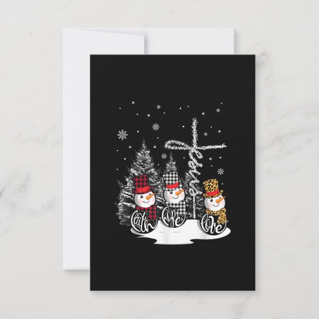 Jesus Love | Jesus Faith Hope Love Snowman RSVP Card (Front)