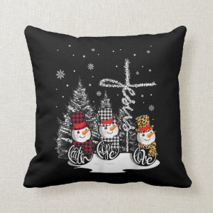 Jesus Love Jesus Faith Hope Love Snowman Throw Pillow