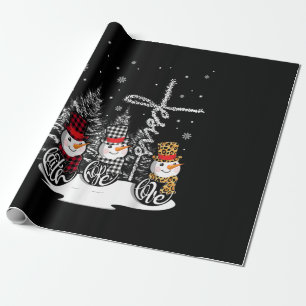 Jesus Love   Jesus Faith Hope Love Snowman Wrapping Paper