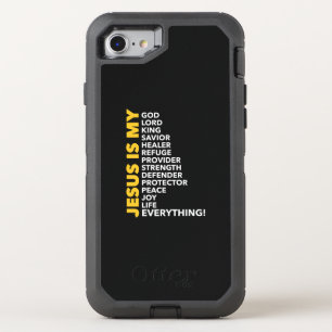 Jesus Love   Jesus Is My God My Lord My Everything OtterBox Defender iPhone SE/8/7 Case