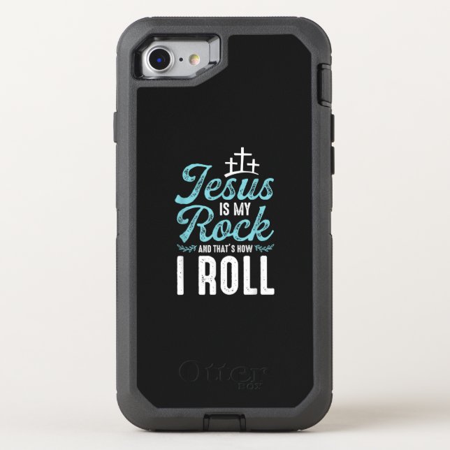 Jesus Love |Jesus Is My Rock And That's How I Roll Otterbox iPhone Case (Back)