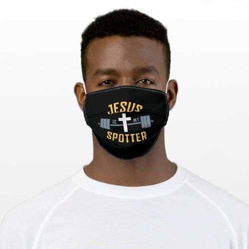 Jesus Love  Jesus Is My Spotter Weightlifting Adult Cloth Face Mask