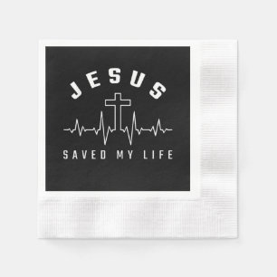 Jesus Love Jesus Saved My Life Cross Christian Napkins