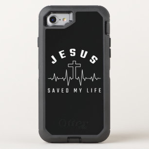 Jesus Love   Jesus Saved My Life Cross Christian OtterBox Defender iPhone SE/8/7 Case