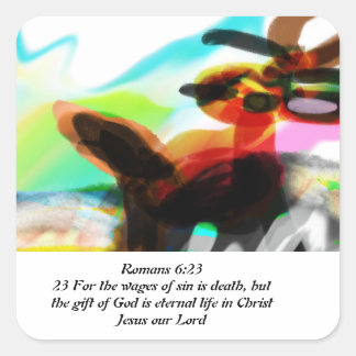jesus love joy square sticker