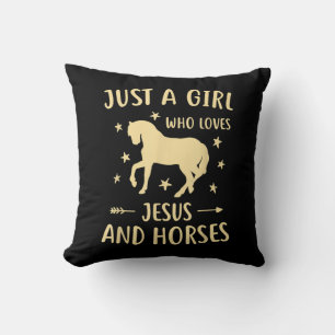 Jesus Love Just A Girl Who Loves Jesus And Horse Throw Pillow