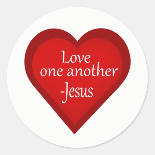 Jesus Love One Another Heart Affirmative Sticker