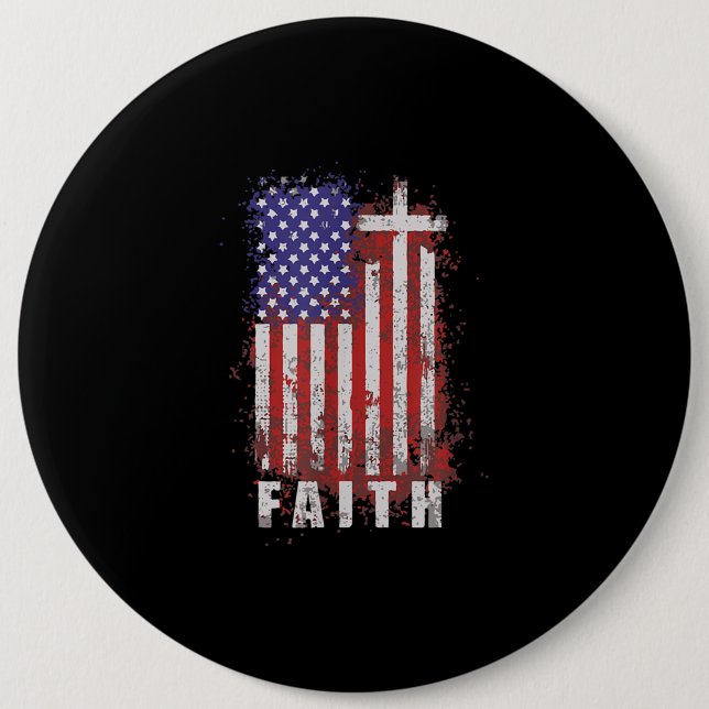 Jesus Love | Patriotic Christian Faith Jesus USA Button (Front)