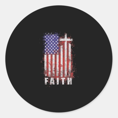 Jesus Love  Patriotic Christian Faith Jesus USA Classic Round Sticker