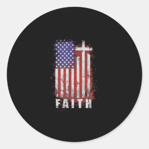 Jesus Love Patriotic Christian Faith Jesus USA Classic Round Sticker
