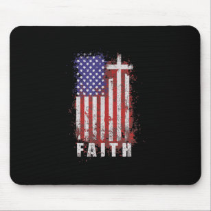 Jesus Love   Patriotic Christian Faith Jesus USA Mouse Pad