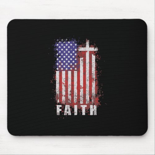 Jesus Love  Patriotic Christian Faith Jesus USA Mouse Pad