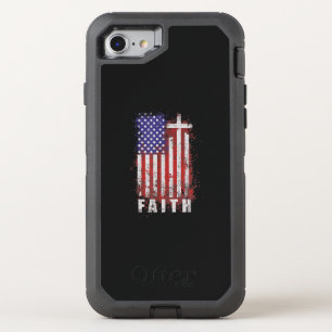Jesus Love Patriotic Christian Faith Jesus USA OtterBox Defender iPhone SE/8/7 Case