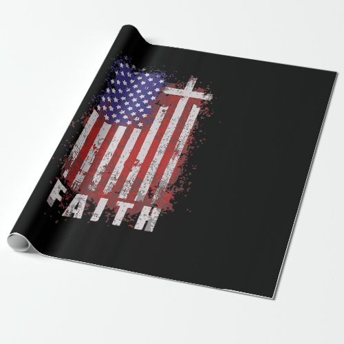 Jesus Love  Patriotic Christian Faith Jesus USA Wrapping Paper