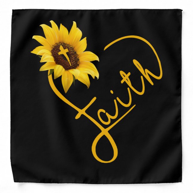 Jesus Love | Sunflowers Love Heart Faith Bandana (Front)