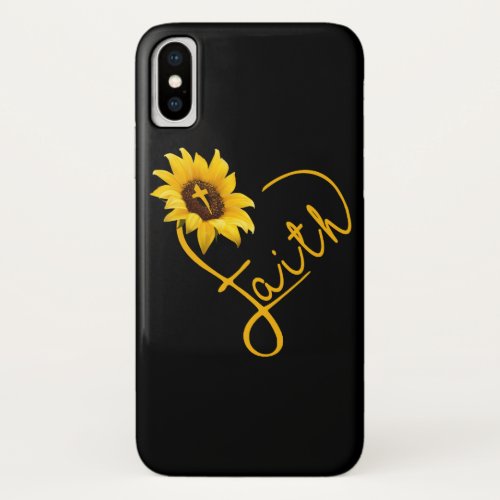 Jesus Love  Sunflowers Love Heart Faith iPhone X Case