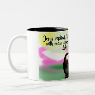 jesus love Two-Tone coffee mug