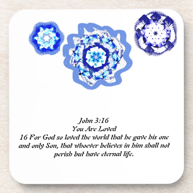 Jesus love us  beverage coaster (Front)