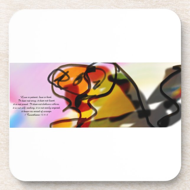 Jesus love us beverage coaster (Front)